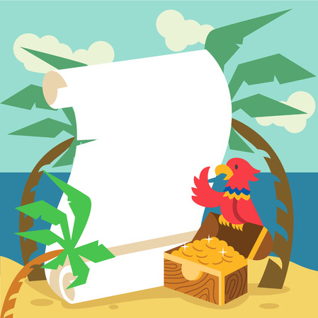 Pirate gold. Vector flat illustrationのイラスト素材