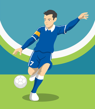Soccer Player. Vector flat illustrationのイラスト素材