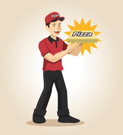 Delivery man. Vector flat illustrationのイラスト素材