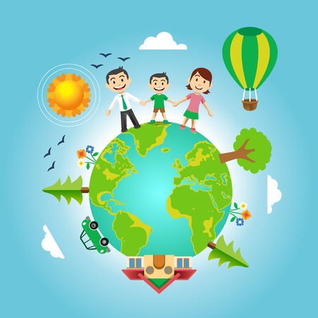 Happy family. Vector illustrationのイラスト素材