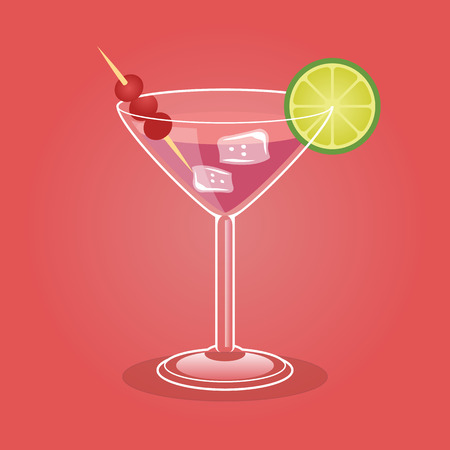 Alcoholic cocktail. Vector illustrationのイラスト素材