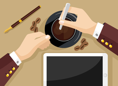 Coffee break vector flat illustrationのイラスト素材