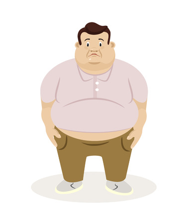 Fat man. Vector flat illustrationのイラスト素材