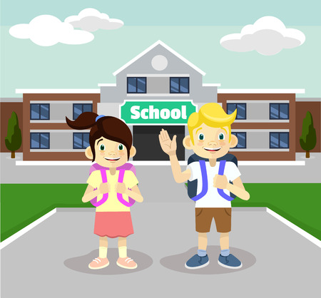 Vector school flat illustrationのイラスト素材
