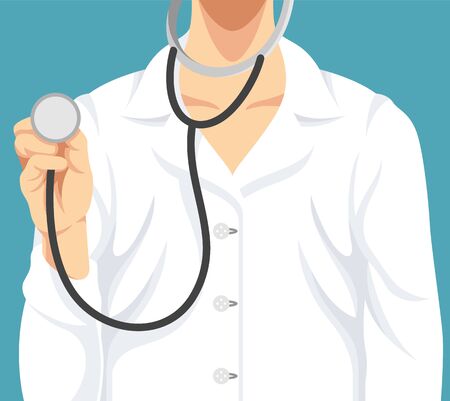 Doctor with stethoscope. Vector flat illustrationのイラスト素材