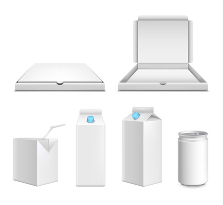 Vector box template illustration setのイラスト素材