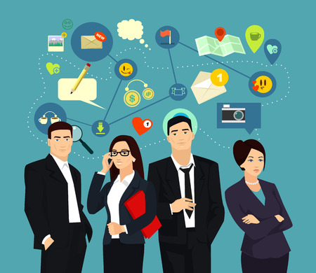 Business communication vector flat illustrationのイラスト素材