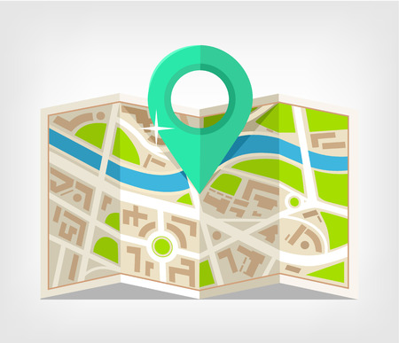 Map vector flat illustrationのイラスト素材