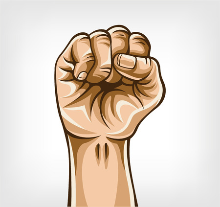 Vector fist cartoon illustrationのイラスト素材