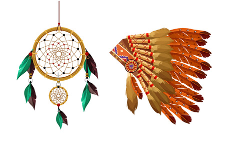 Indian items vector flat setのイラスト素材