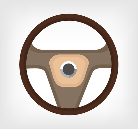 Steering wheel. Vector flat illustrationのイラスト素材