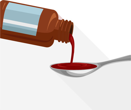 Liquid medicine. Vector flat illustrationのイラスト素材