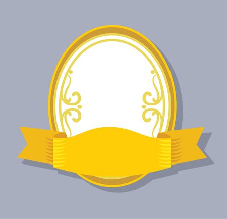 Vector vintage border frame. Vector flat illustrationのイラスト素材