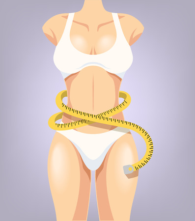 Vector cartoon illustration of girl sport bodyのイラスト素材