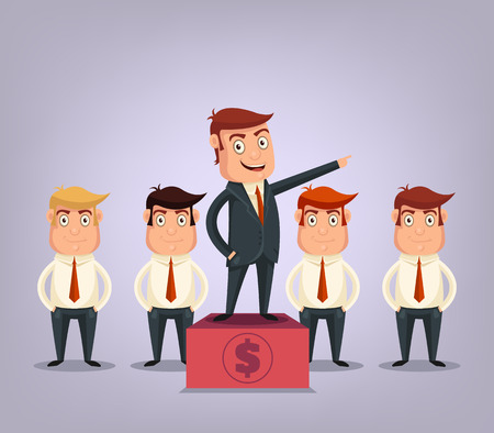 Business team with bossのイラスト素材