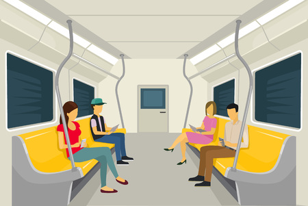 Vector subway flat illustrationのイラスト素材