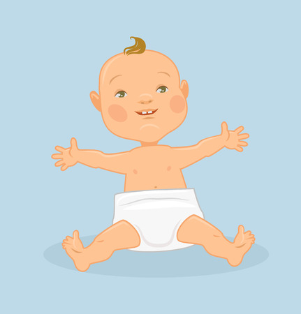 Baby vector flat illustrationのイラスト素材