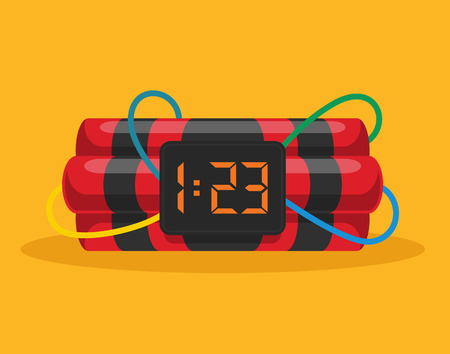 Bomb with clock timerのイラスト素材
