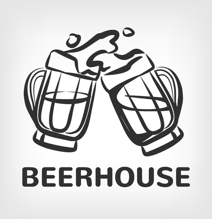 Vector beer black icon logo illustrationのイラスト素材