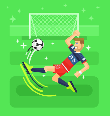 Soccer player. Vector flat illustrationのイラスト素材