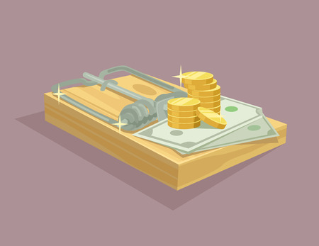Money trap flat illustrationのイラスト素材