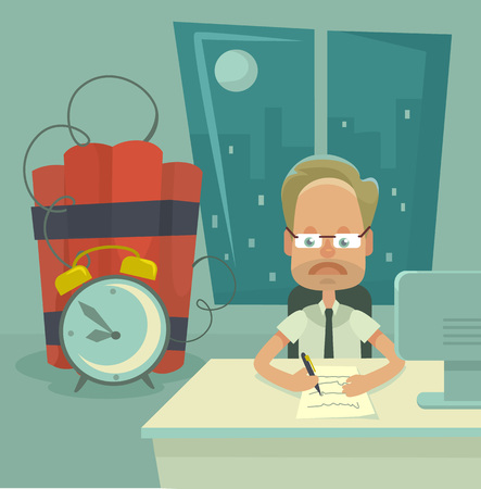 Deadline flat illustrationのイラスト素材
