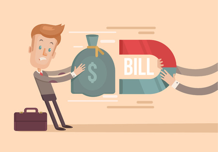 Large charges. Vector flat illustrationのイラスト素材