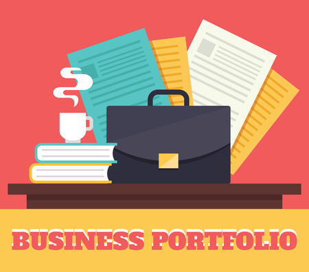 Business portfolio. Vector flat illustrationのイラスト素材