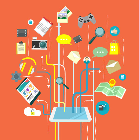 Social media vector flat illustrationのイラスト素材