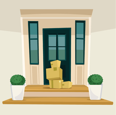 Delivery service concept. Vector flat illustrationのイラスト素材