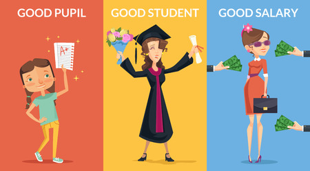 Good future. Vector flat banners illustration setのイラスト素材