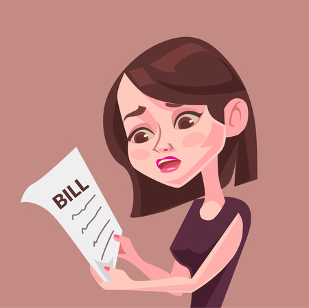 Big bill. Vector flat illustrationのイラスト素材