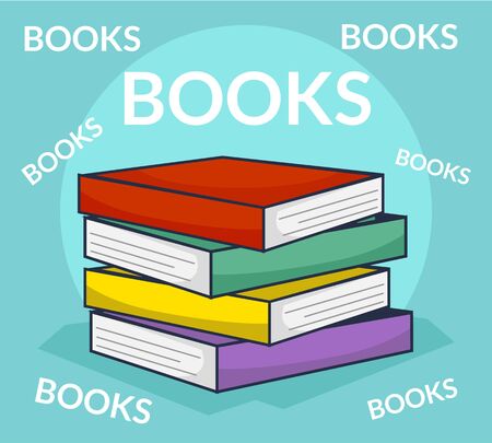 Stack of books. Vector cartoon illustrationのイラスト素材