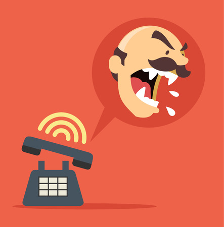Angry boss call. Vector flat illustrationのイラスト素材