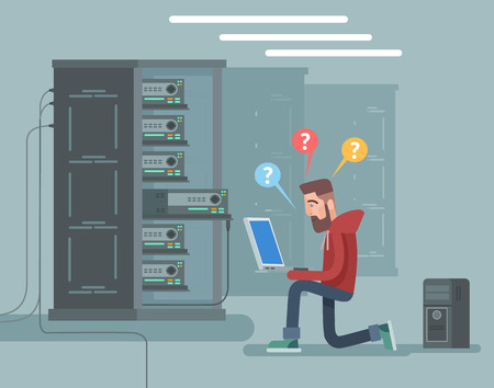 Programmer. Vector flat illustrationのイラスト素材