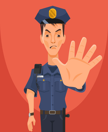 Police officer. Vector flat cartoon illustrationのイラスト素材