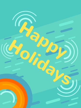 Happy holidays banner. Vector flat cartoon illustrationのイラスト素材