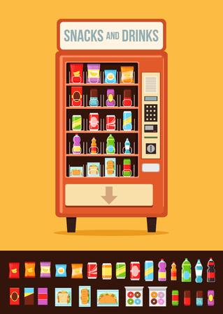 Vending machine with food.のイラスト素材