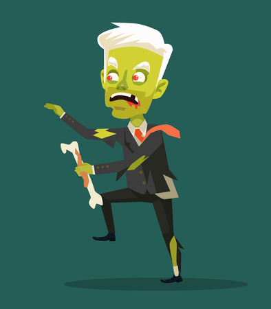 Businessman zombies. Vector flat cartoon illustrationのイラスト素材