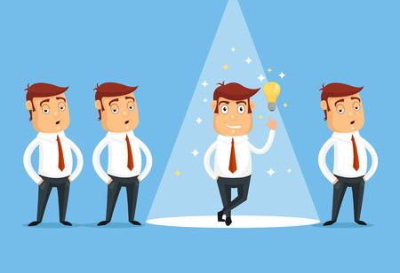 Man good idea. Vector flat cartoon illustrationのイラスト素材