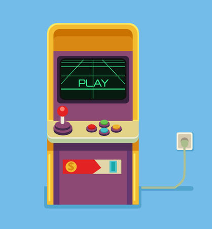 Retro arcade game machine. Vector flat cartoon illustrationのイラスト素材