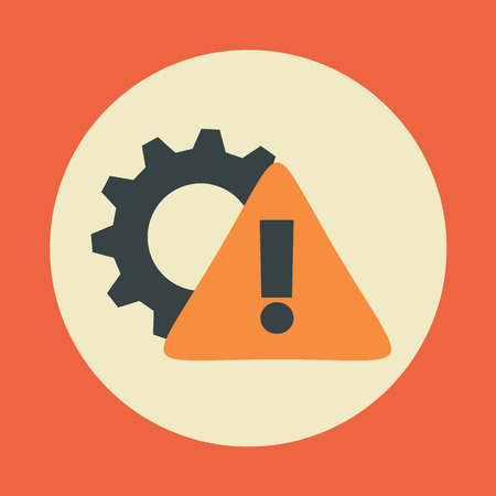 Repair icon. Cogwheel sign of repair. Icon logo of repair. Vector flat illustrationのイラスト素材