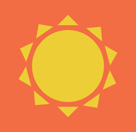 Global warming icon. Sun flat cartoon icon illustrationのイラスト素材