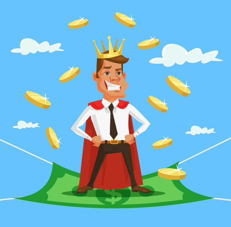 King businessman. Vector flat cartoon illustrationのイラスト素材