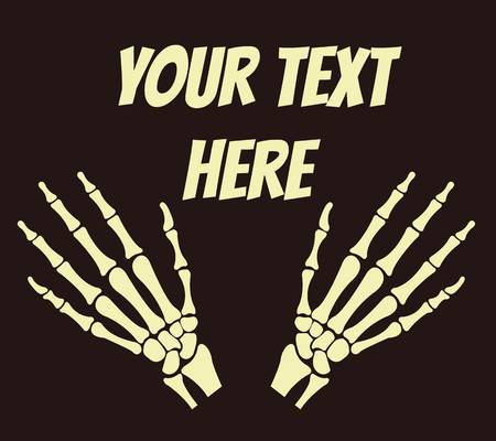 Skeleton hands horror flat banner illustrationのイラスト素材