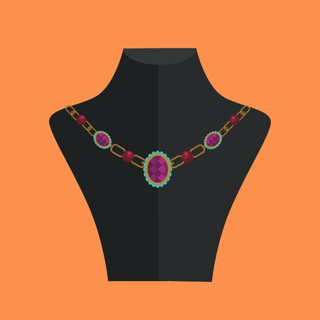 Necklace icon. Vector flat cartoon illustrationのイラスト素材