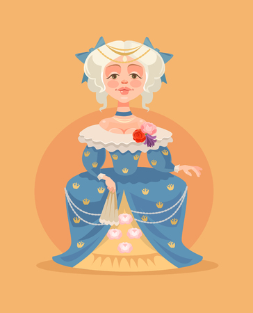 Queen woman character. Vector flat cartoon illustrationのイラスト素材