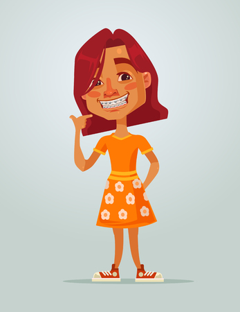 Vector of Smiling happy little girl teen - ID:1-78959698 - Royalty Free ...
