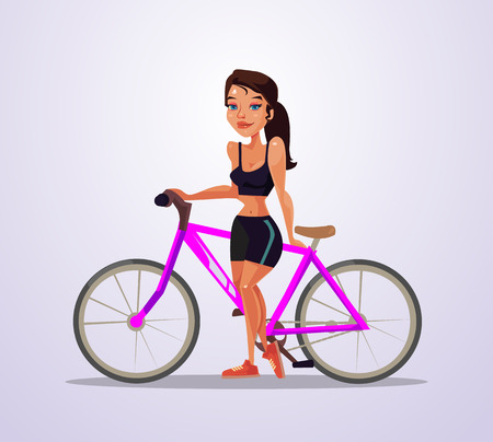 Cyclist woman character.のイラスト素材