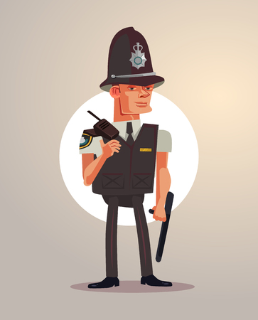 British London policeman character. Vector flat cartoon illustrationのイラスト素材